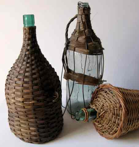 BOTTLE, Wicker Covered - Large